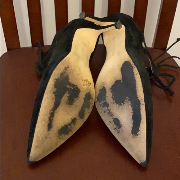 Ivanka Trump Black Suede Lace Up Pumps - Picture 5 of 7